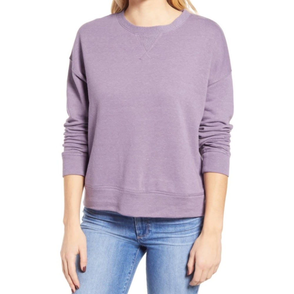 Everleigh Lavender Cotton Blend Sweatshirt Size Large